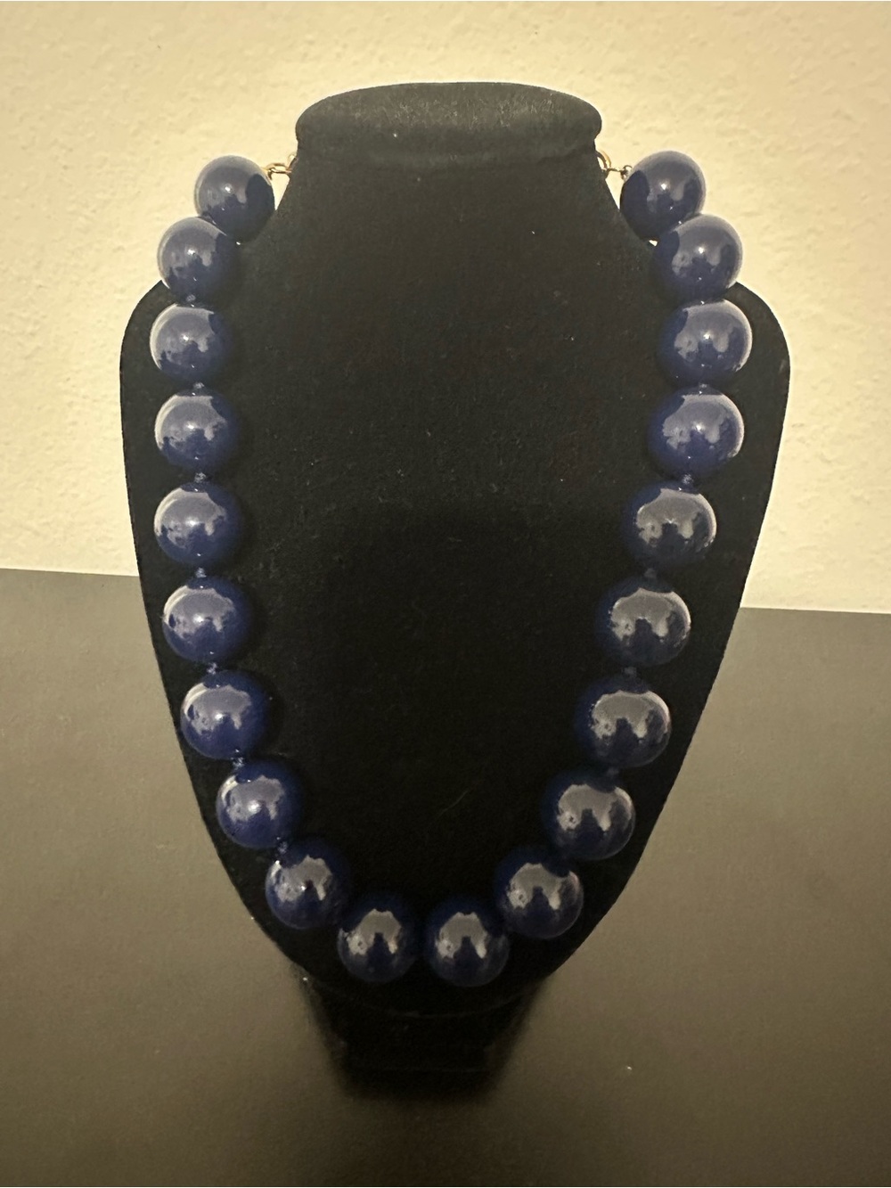 Classic Navy Bead Necklace - Women's Statement Jewelry
